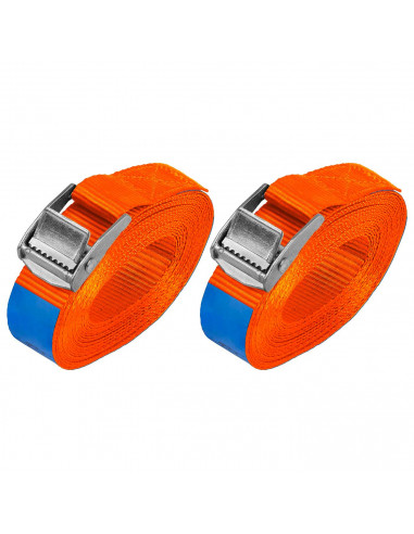 Tradineur - Pack de 2 Correas de amarre con trinquete - Apto para motos, pickup, remolques, etc - Longitud de 5 Metros