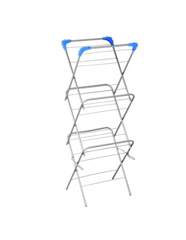 Tradineur - Tendedero de metal con 3 alturas para secar la colada de 129 x 47 x 44 cm. Tendal para secado de ropa, válido para i