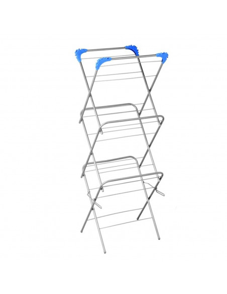 Tradineur - Tendedero de metal con 3 alturas para secar la colada de 129 x 47 x 44 cm. Tendal para secado de ropa, válido para i