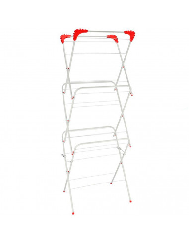 Tradineur - Tendedero de metal con 3 alturas para secar la colada de 129 x 47 x 44 cm. Tendal para secado de ropa, válido para i