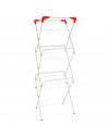 Tradineur - Tendedero de metal con 3 alturas para secar la colada de 129 x 47 x 44 cm. Tendal para secado de ropa, válido para i