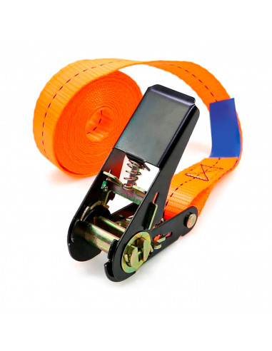 Tradineur - Correa de amarre con trinquete - Apto para motos, pickup, remolques, etc - Longitud de 5 Metros