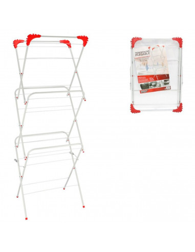Tradineur - Tendedero de metal con 3 alturas para secar la colada de 129 x 47 x 44 cm. Tendal para secado de ropa, válido para i