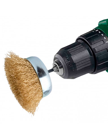 Tradineur - Cepillo de alambre para taladro, atornillador - Cepillo de acero para madera y metal - Eliminación de óxido, lijado