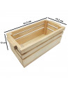 Tradineur - Set de 2 cajas de madera con asas, recipientes multiusos rectangulares, almacenaje de herramientas, accesorios de pi