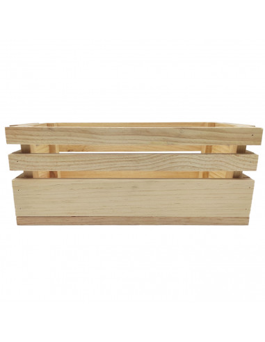 Tradineur - Set de 2 cajas de madera con asas, recipientes multiusos rectangulares, almacenaje de herramientas, accesorios de pi