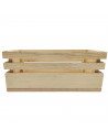 Tradineur - Set de 2 cajas de madera con asas, recipientes multiusos rectangulares, almacenaje de herramientas, accesorios de pi