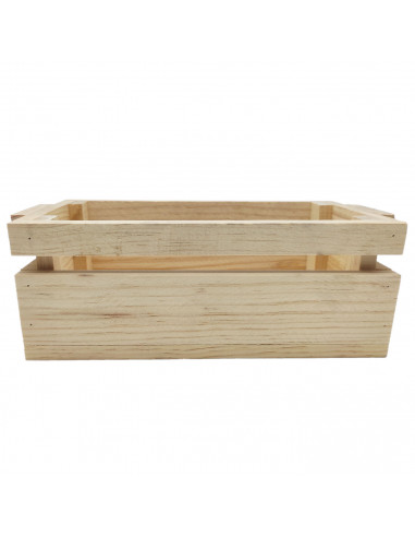Tradineur - Set de 2 cajas de madera con asas, recipientes multiusos rectangulares, almacenaje de herramientas, accesorios de pi