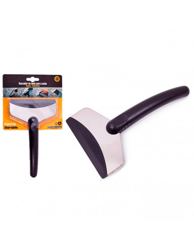 Tradineur - Rascador de hielo con mango para coches - Fabricación de plástico y acero - Fácil de limpiar y resistente a la corro