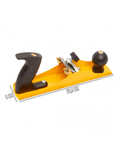 Tradineur - Cepillo carpintero para madera - Fabricado en Metal de lata resistencia - Mango Ergonómico, cómodo y seguro - 23,5 x