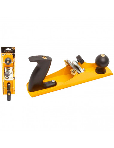 Tradineur - Cepillo carpintero para madera - Fabricado en Metal de lata resistencia - Mango Ergonómico, cómodo y seguro - 23,5 x