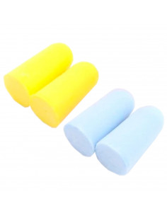 Tradineur - Pack de 4 tapones para oídos - Fabricado en Espuma - Apto para viajes, descanso y lectura - Diseño Ergonómico - Colo