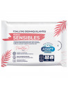 Tradineur - Toallitas desmaquillantes pieles sensibles - Tejido Exfoliante - Aloe vera y aceite de almendra - Incluye 15 Toallas