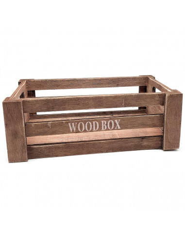 Tradineur - Set de 2 cajas de madera con asas, wood box, multiusos, almacenaje de objetos, herramientas, accesorios de pintura,