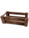 Tradineur - Set de 2 cajas de madera con asas, wood box, multiusos, almacenaje de objetos, herramientas, accesorios de pintura,