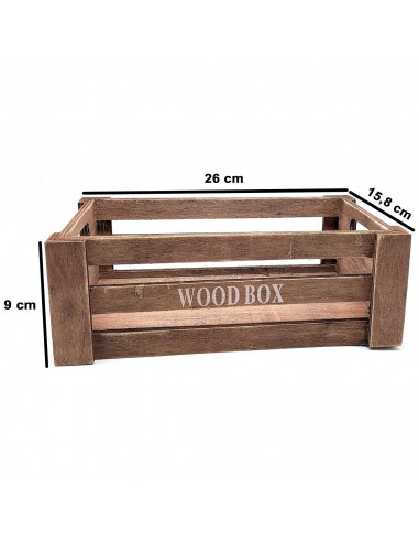 Tradineur - Set de 2 cajas de madera con asas, wood box, multiusos, almacenaje de objetos, herramientas, accesorios de pintura,