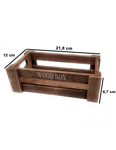 Tradineur - Set de 2 cajas de madera con asas, wood box, multiusos, almacenaje de objetos, herramientas, accesorios de pintura,