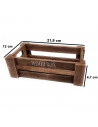 Tradineur - Set de 2 cajas de madera con asas, wood box, multiusos, almacenaje de objetos, herramientas, accesorios de pintura,