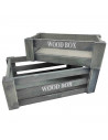 Tradineur - Set de 2 cajas de madera con asas, wood box, almacenaje de objetos, herramientas, accesorios de pintura, multiusos,