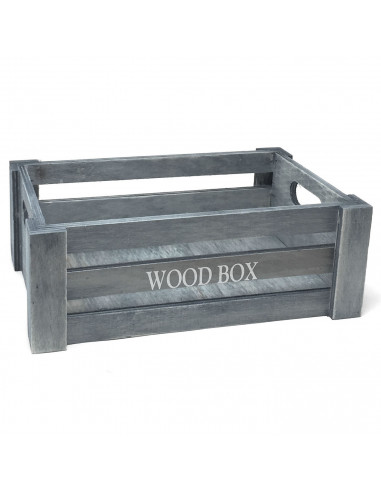 Tradineur - Set de 2 cajas de madera con asas, wood box, almacenaje de objetos, herramientas, accesorios de pintura, multiusos,