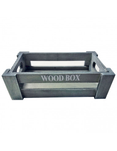 Tradineur - Set de 2 cajas de madera con asas, wood box, almacenaje de objetos, herramientas, accesorios de pintura, multiusos,