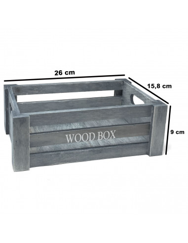Tradineur - Set de 2 cajas de madera con asas, wood box, almacenaje de objetos, herramientas, accesorios de pintura, multiusos,