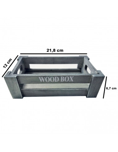 Tradineur - Set de 2 cajas de madera con asas, wood box, almacenaje de objetos, herramientas, accesorios de pintura, multiusos,