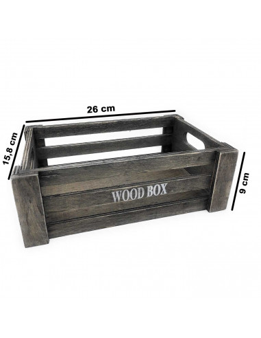 Tradineur - Set 2 cajas de madera con asas, wood box, almacenaje de objetos, herramientas, accesorios de pintura, multiusos, dec