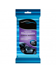 Tradineur - Toallitas para coches multiusos - Limpieza en un Instante - 20 Unidades - Perfume limón - Sin cera