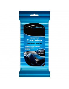 Tradineur - Toallitas para coches para cristales - Limpieza y brillo en un Instante - 20 Unidades - Perfume limón - Antivaho
