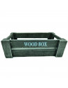 Tradineur - Caja de madera con asas "Wood Box" - Almacenamiento y organización - Caja Multiusos, Decoración, Herramientas, cocin