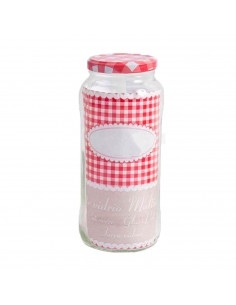 Bote de vidrio multiusos redondo con tapa 580 ml. Recipiente, tarro de cristal para almacenar conservas y alimentos