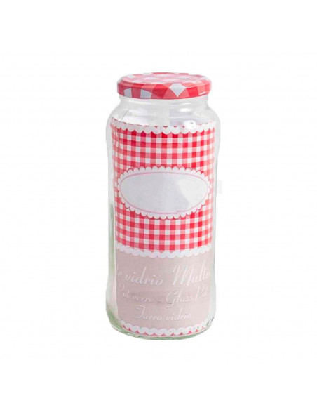 Bote de vidrio multiusos redondo con tapa 580 ml. Recipiente, tarro de cristal para almacenar conservas y alimentos