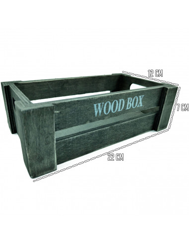 Tradineur - Caja de madera con asas "Wood Box" - Almacenamiento y organización - Caja Multiusos, Decoración, Herramientas, cocin