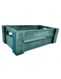 Tradineur - Caja de madera con asas "Wood Box" - Almacenamiento y organización - Caja Multiusos, Decoración, Herramientas, cocin