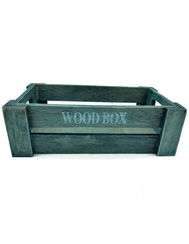 Tradineur - Caja de madera con asas "Wood Box" - Almacenamiento y organización - Caja Multiusos, Decoración, Herramientas, cocin