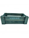 Tradineur - Caja de madera con asas "Wood Box" - Almacenamiento y organización - Caja Multiusos, Decoración, Herramientas, cocin