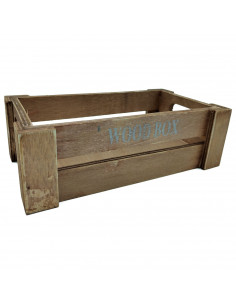 Tradineur - Caja de madera con asas "Wood Box" - Almacenamiento y organización - Caja Multiusos, Decoración, Herramientas, cocin