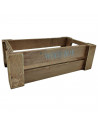 Tradineur - Caja de madera con asas "Wood Box" - Almacenamiento y organización - Caja Multiusos, Decoración, Herramientas, cocin