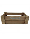 Tradineur - Caja de madera con asas "Wood Box" - Almacenamiento y organización - Caja Multiusos, Decoración, Herramientas, cocin