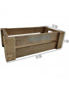 Tradineur - Caja de madera con asas "Wood Box" - Almacenamiento y organización - Caja Multiusos, Decoración, Herramientas, cocin
