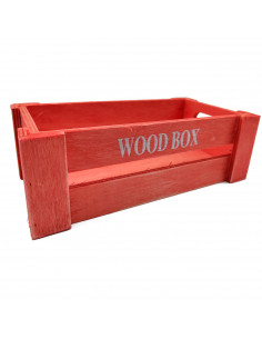 Tradineur - Caja de madera con asas "Wood Box" - Almacenamiento y organización - Caja Multiusos, Decoración, Herramientas, cocin