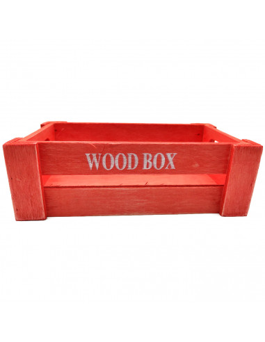 Tradineur - Caja de madera con asas "Wood Box" - Almacenamiento y organización - Caja Multiusos, Decoración, Herramientas, cocin