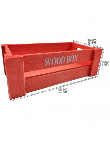 Tradineur - Caja de madera con asas "Wood Box" - Almacenamiento y organización - Caja Multiusos, Decoración, Herramientas, cocin