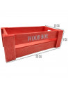 Tradineur - Caja de madera con asas "Wood Box" - Almacenamiento y organización - Caja Multiusos, Decoración, Herramientas, cocin