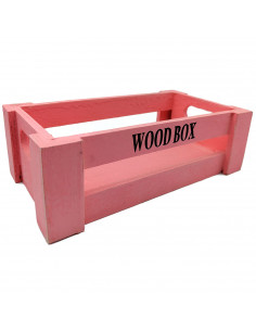 Tradineur - Caja de madera con asas "Wood Box" - Almacenamiento y organización - Caja Multiusos, Decoración, Herramientas, cocin
