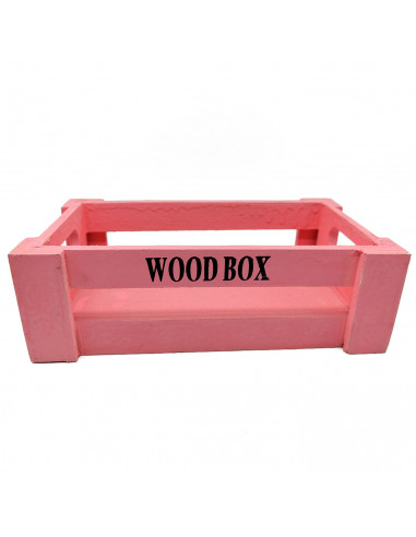 Tradineur - Caja de madera con asas "Wood Box" - Almacenamiento y organización - Caja Multiusos, Decoración, Herramientas, cocin