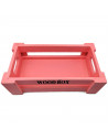 Tradineur - Caja de madera con asas "Wood Box" - Almacenamiento y organización - Caja Multiusos, Decoración, Herramientas, cocin