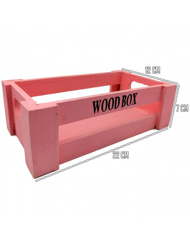 Tradineur - Caja de madera con asas "Wood Box" - Almacenamiento y organización - Caja Multiusos, Decoración, Herramientas, cocin