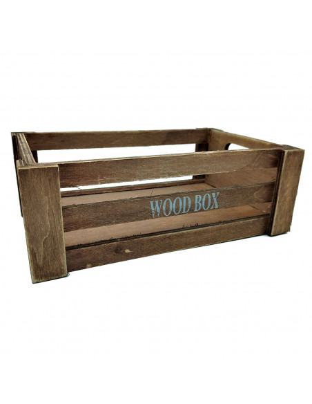 Tradineur - Caja de madera con asas "Wood Box" - Almacenamiento y organización - Caja Multiusos, Decoración, Herramientas, cocin Tradineur - Caja de madera con asas "Wood Box" - Almacenamiento y organización - Caja Multiusos, Decoración, Herramientas, cocin